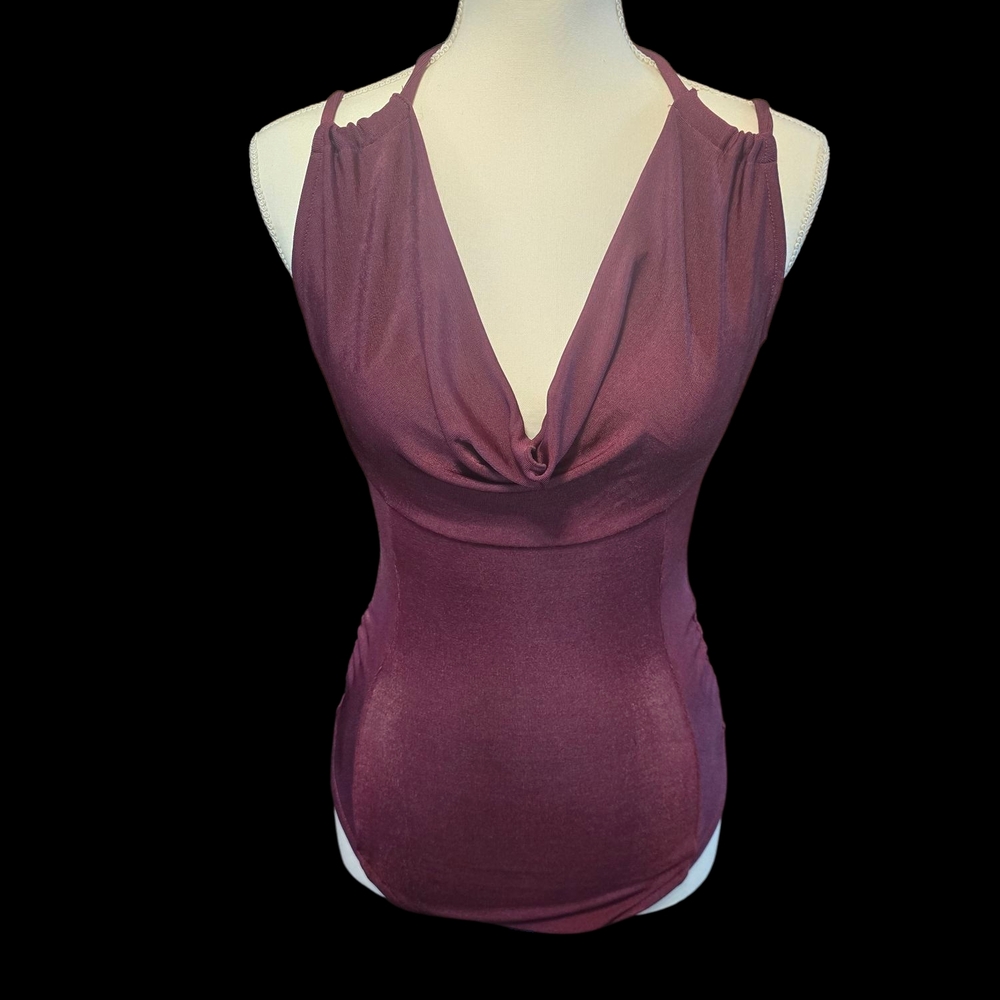 Chic Wine Colored Bodysuit w/ Low Back